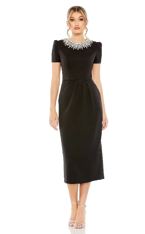 women's lace-up dresses Women's Mandarin-Neck DressesMac Duggal 49606 Dress