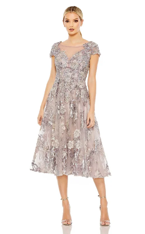 Laced Dress Women's Mandarin Collar DressesMac Duggal 20315 Dress