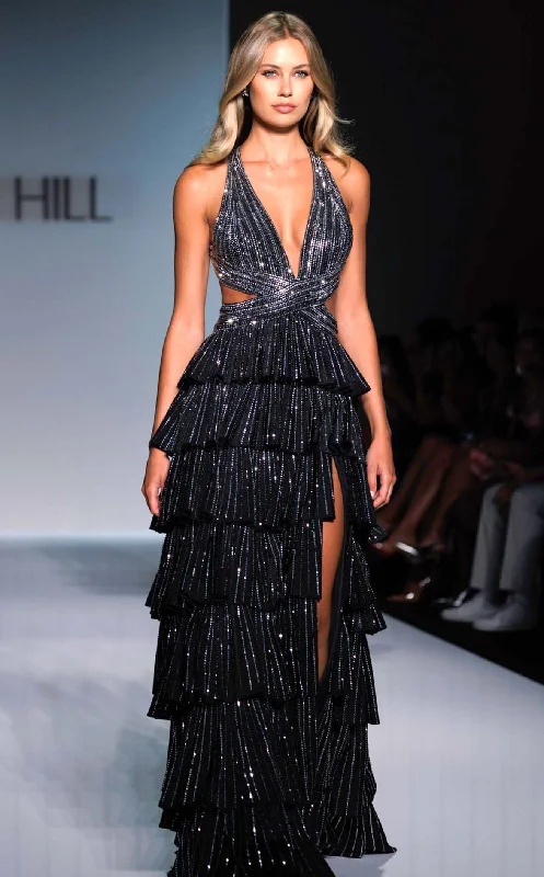 Leather Dress Women's U-Shaped-Neck DressesSherri Hill 57055 Dress