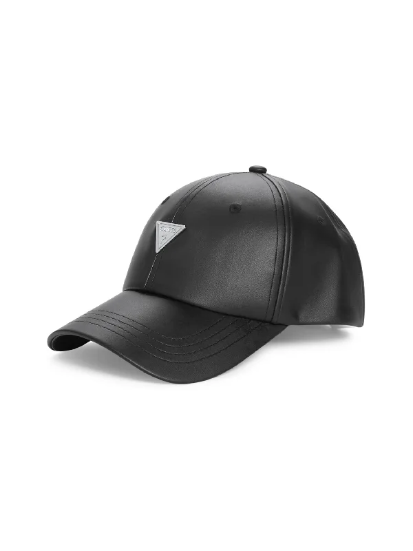 stylish fedoras for men and women Faux-Leather Logo Emblem Baseball Hat