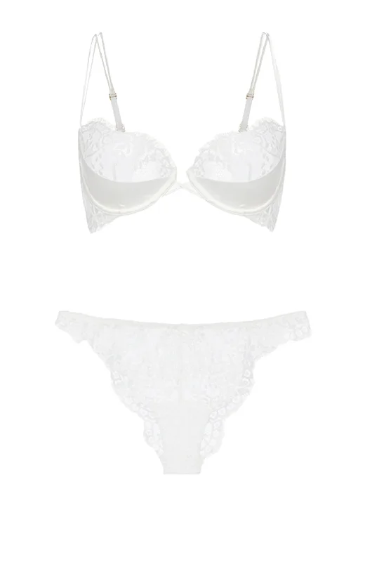 Exotique Lace Balconette Bra and Brazilian Brief Set