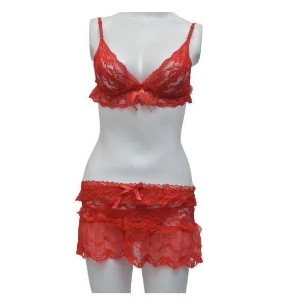 Skirt Erotic Bra Panty Set