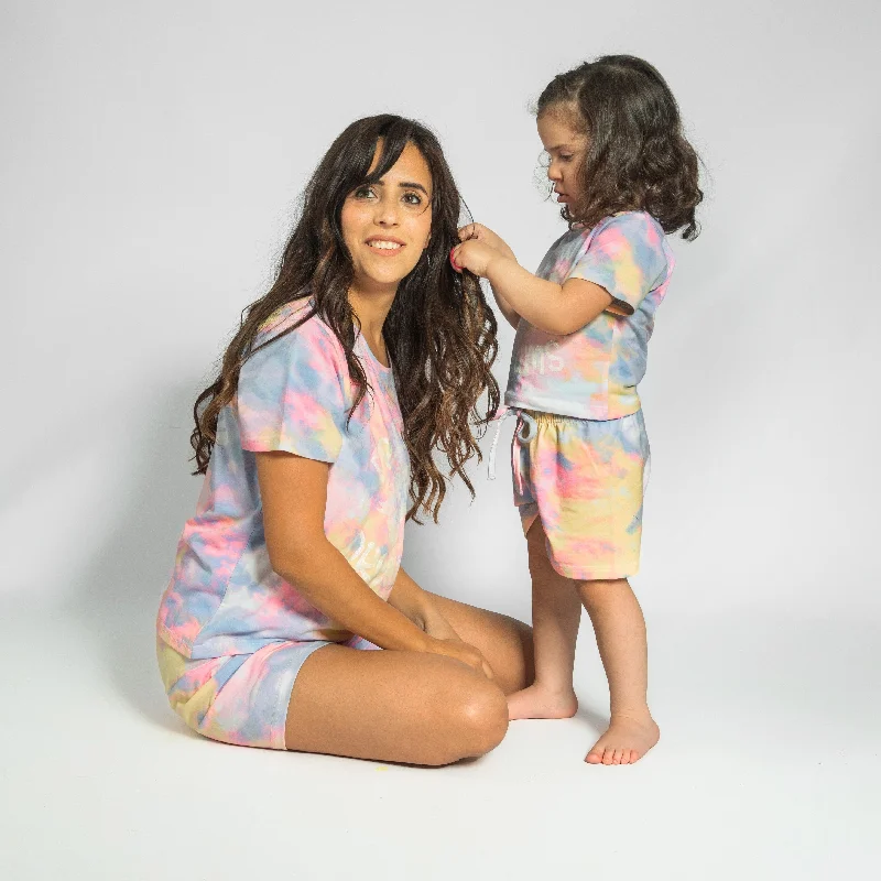 Women Tie Dye Unicorn Short Pajamas