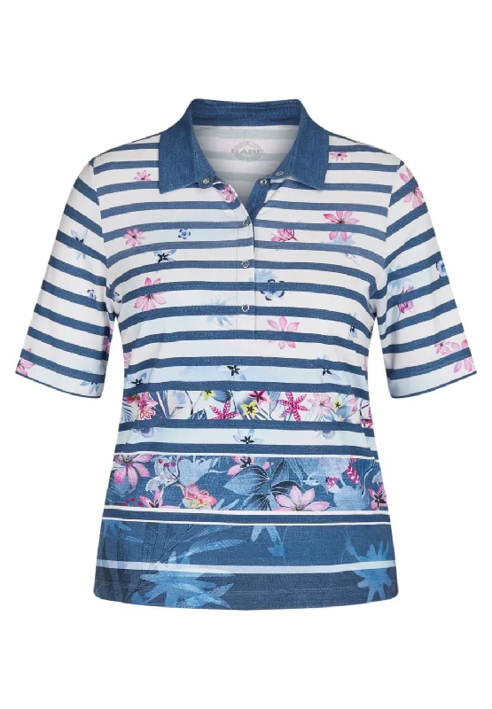 POLO SHIRT FLORAL STRIPE 48-121355 391