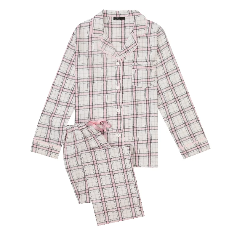 Plaid Pink-White-Gray / Small