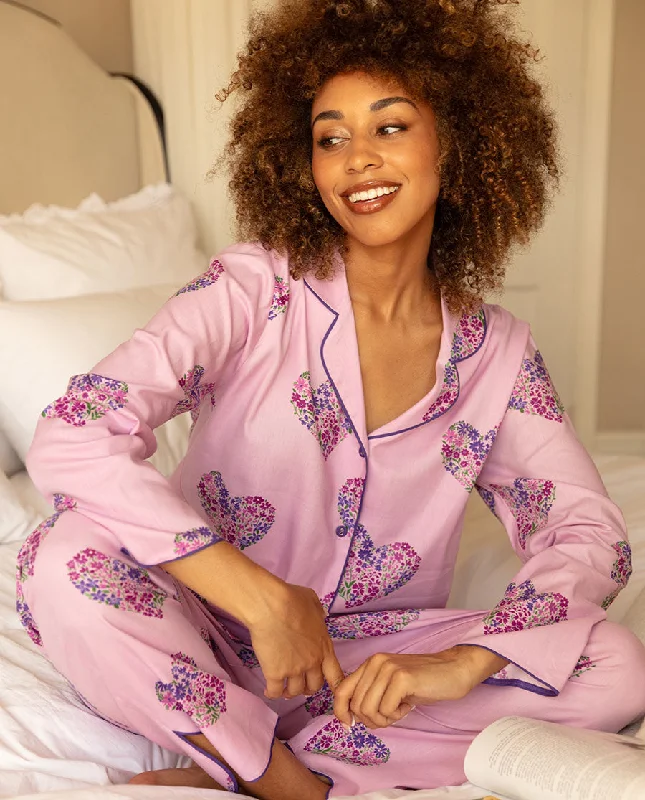 Valentina Womens Heart Print Pyjama Set