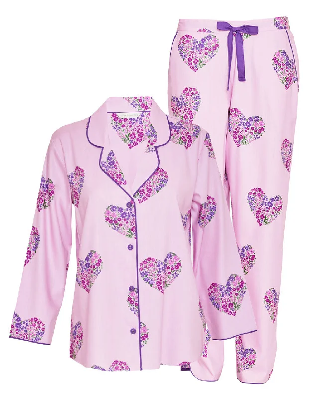 Valentina Womens Heart Print Pyjama Set