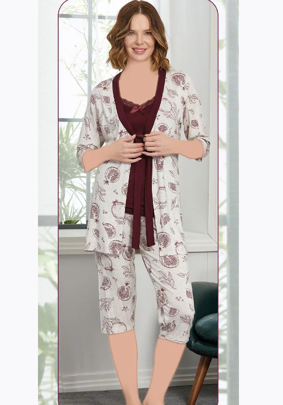 S&L 3 Piece Capri Set with Robe