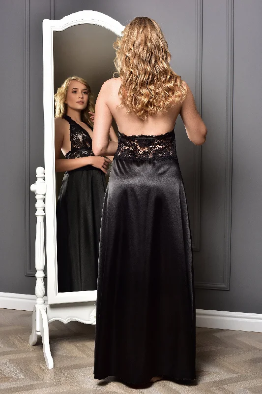 Mystery Lace Nightgown in Black