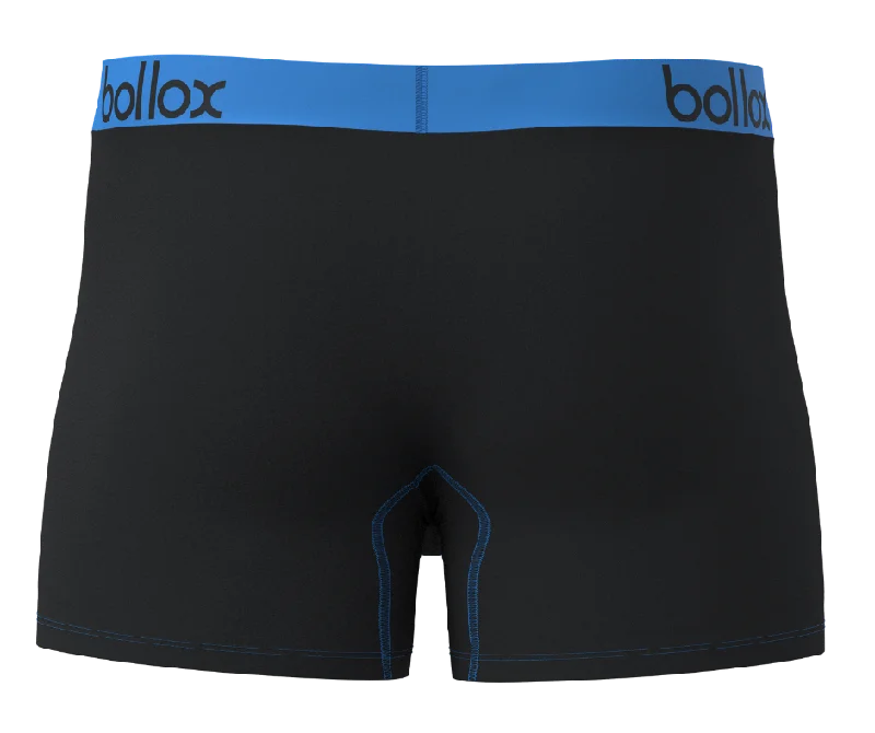 Black with Light Blue - Men's H-Fly Trunk - Bamboo & Cotton Blend (1Pack)