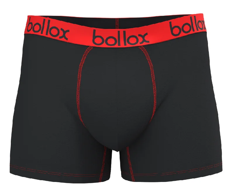 Black with Red - Men's Trunk - Bamboo & Cotton Blend (1Pack)