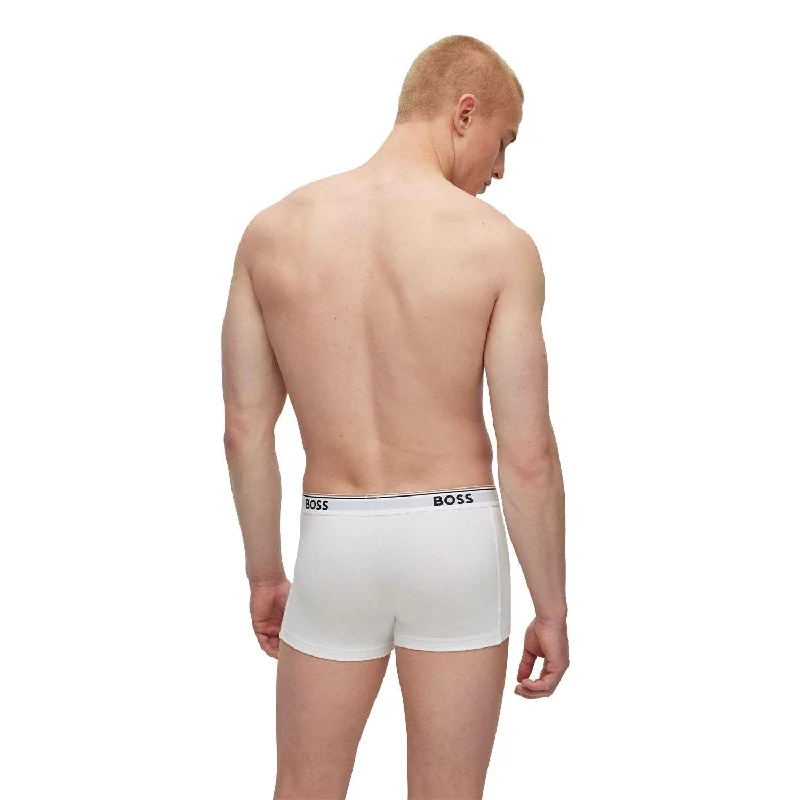 BOSS 3 Pack Power Cotton Stretch Trunks - White