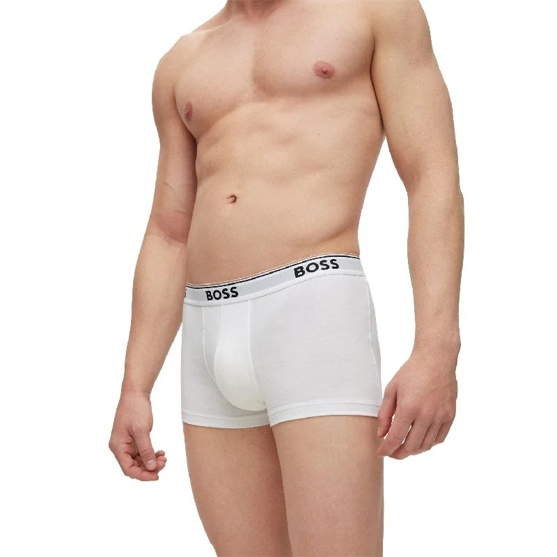 BOSS 3 Pack Power Cotton Stretch Trunks - White