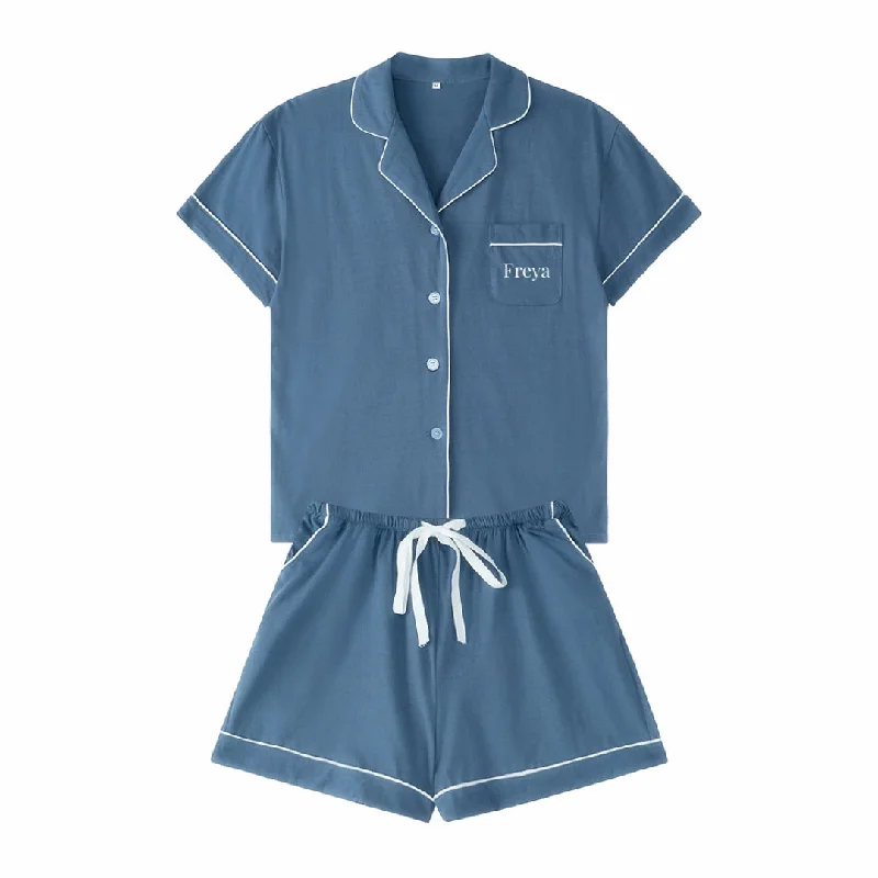 Children's Dark Blue Cotton Pyjama Set