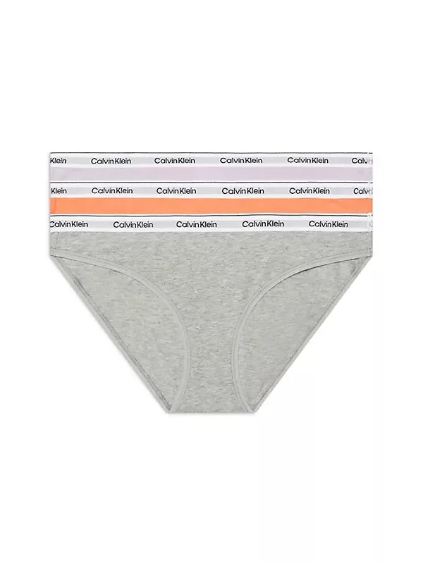 CALVIN KLEIN - 3 PACK MODERN LOGO BRIEF - ORANGE/GREY/LAVENDER