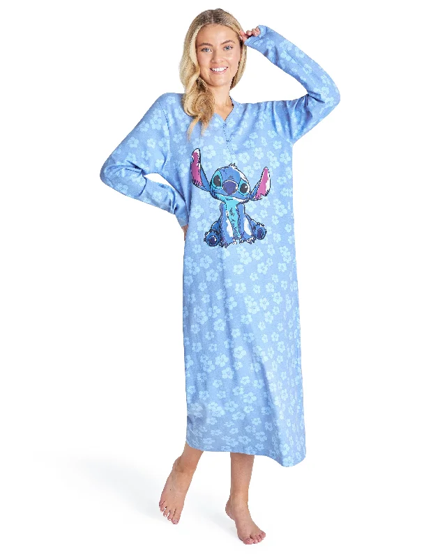 Disney Nighties for Women, Long Sleeve Nightdress  Stitch