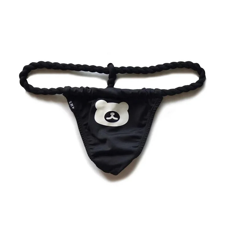 DM Black Fundoshi Mens Thong/ G-string