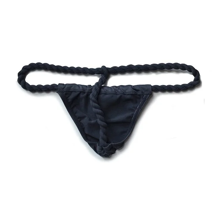 DM Black Fundoshi Mens Thong/ G-string