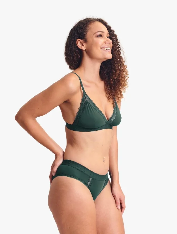 ELLE Micro Lace Triangle Bralette & Brazilian Set - Teal