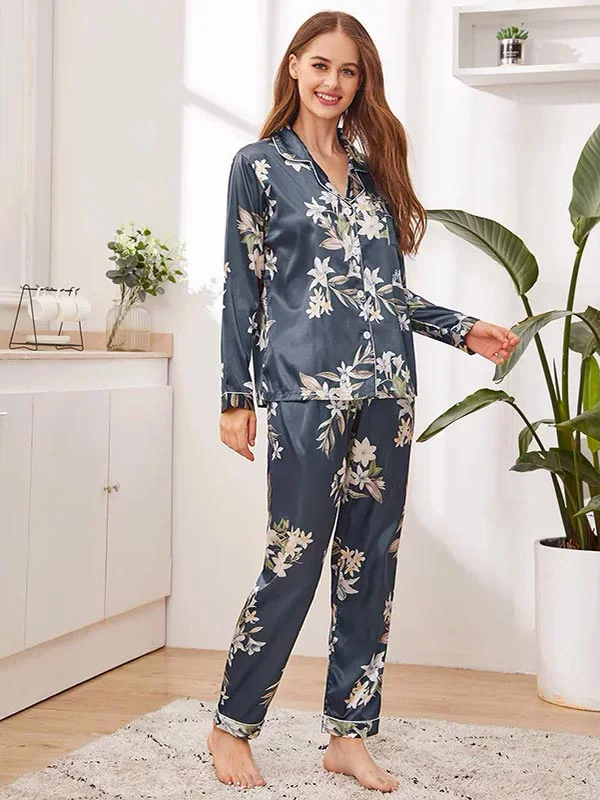 Pyjama En Satin ""Mirage de Fleur""