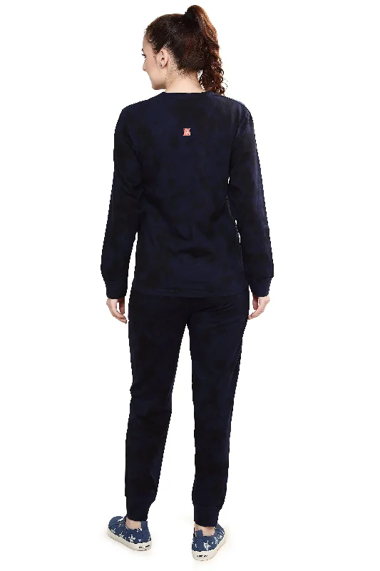 Evolove Navy Women's 100% cotton Tracksuit (Night Suit)- super comfortable, sporty and stylish, cotton, our most comfortable (Various Colour Options, Sizes S to 2XL)