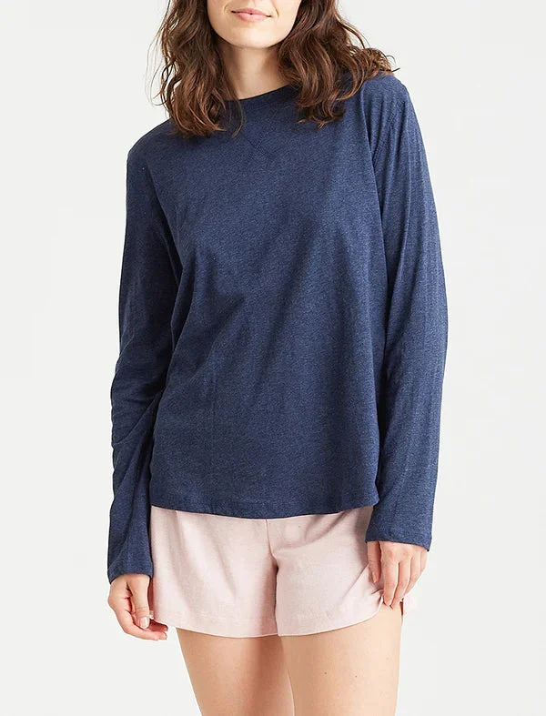 Jada Organic Cotton Knit Pj Set Navy