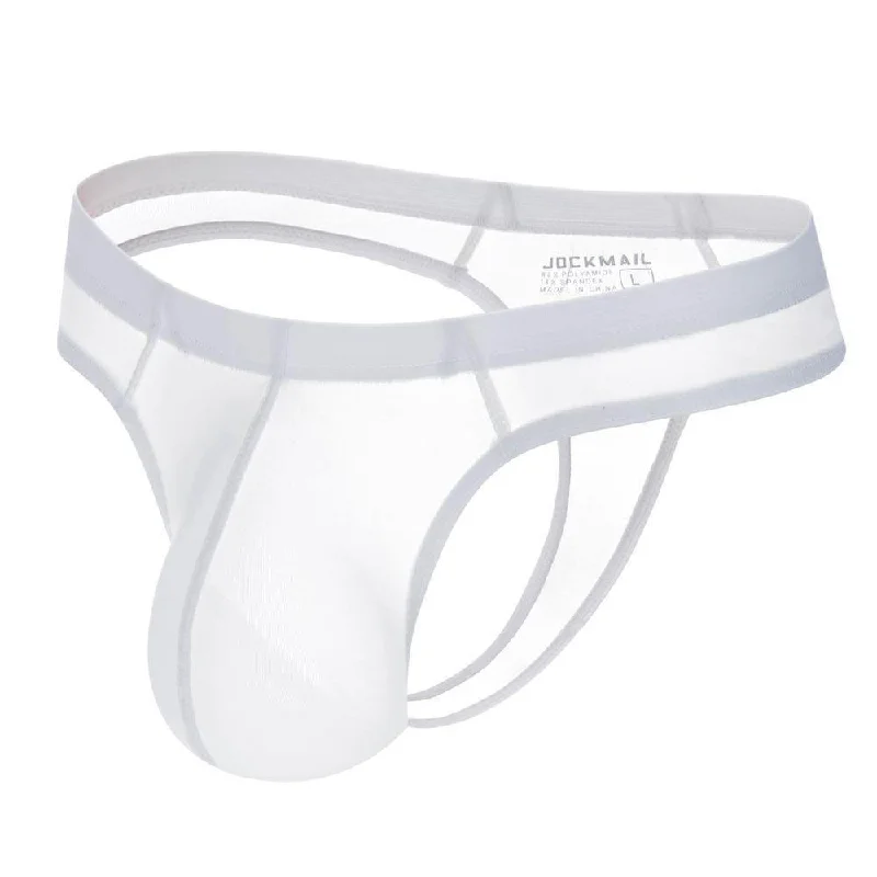 JM290 White Mens Ice Silk Thong/ G-String