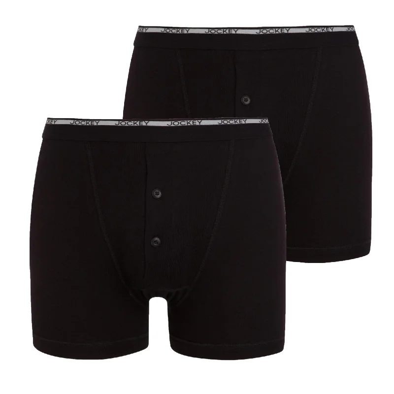 Jockey Modern Classic Y-Front Boxer Trunk 2 Pack - Black