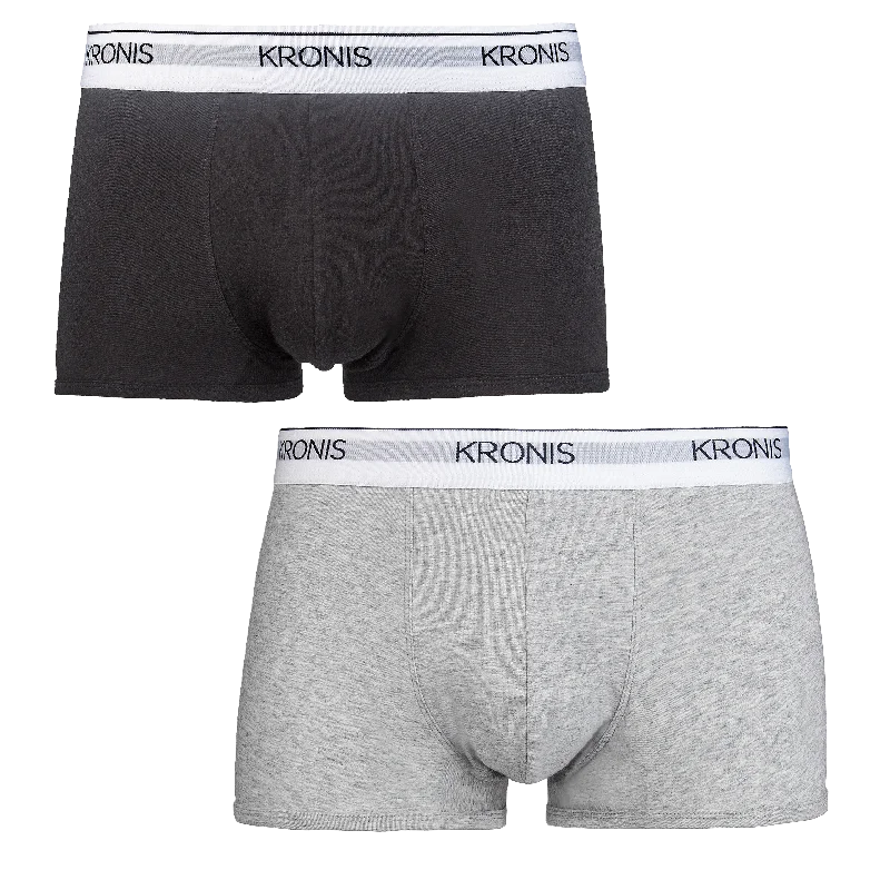 KRONIS Low Rise Trunks - Black + Heather Grey