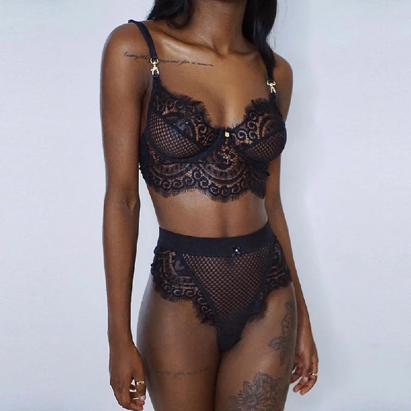 Eyelash Lace Luxurious Lingerie Set