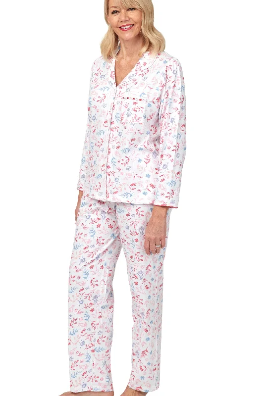 Lyla Print 100% Cotton Jersey Revere Collar Pyjama