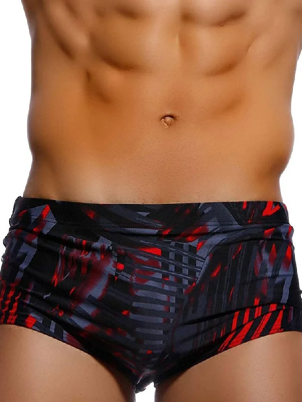 Men's Black and Red Phantom Cup Swim Trunks