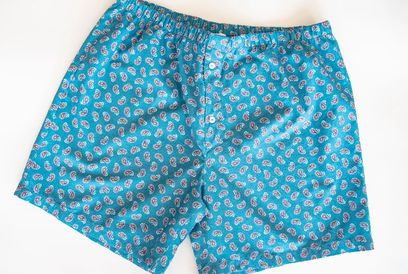 Mens Cotton Paisley Boxers Teal 🇿🇦