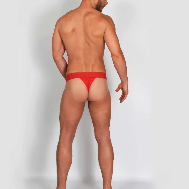 Mesh Thong - Colour: Red