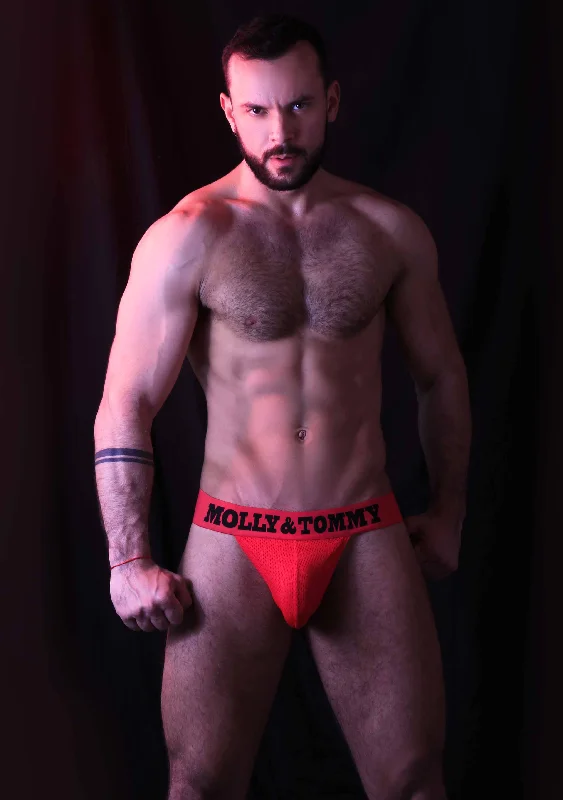 Mesh Thong - Colour: Red