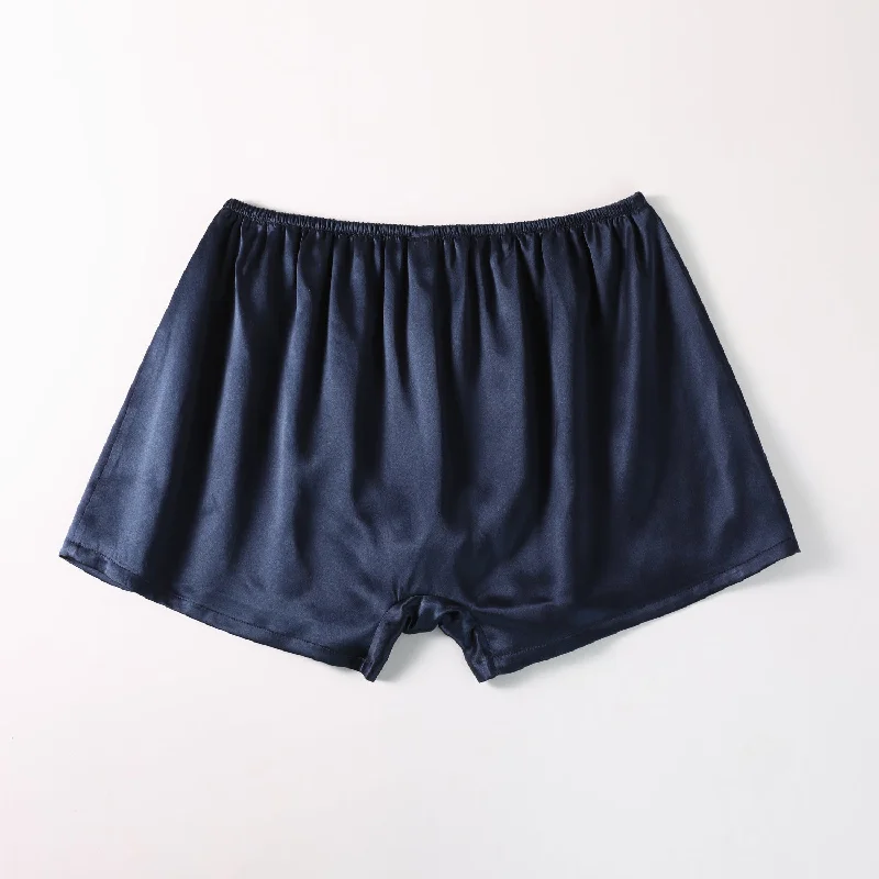 Navy Pure Mulberry Silk Men's Trunks | Low Rise | 19 Momme | Soar Collection