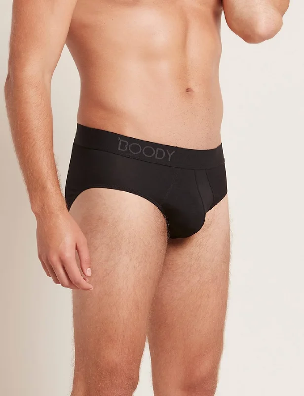 Mens Black Brief with Elastic Waistband