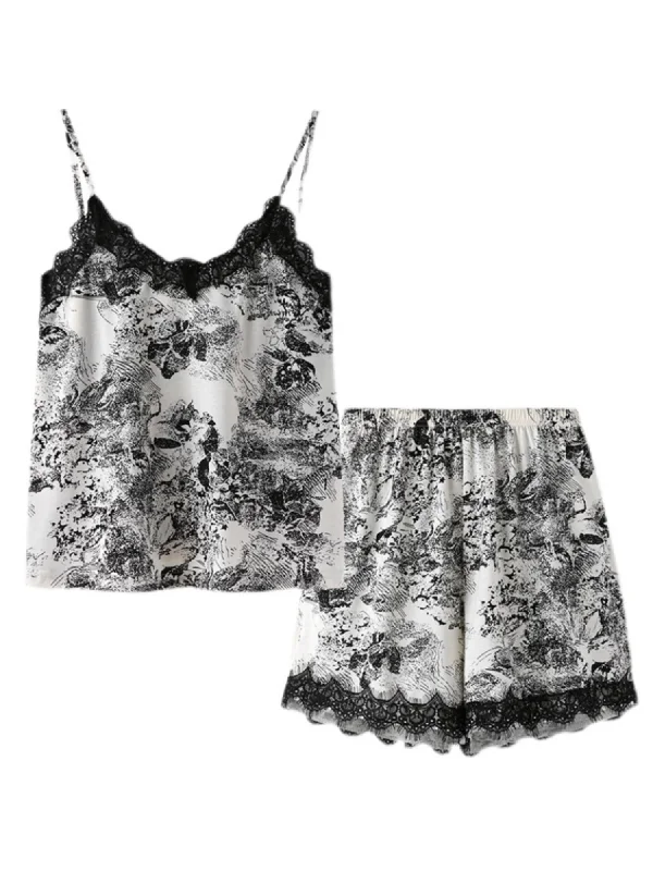 Perla Floral Lace-trimmed Pajama Set