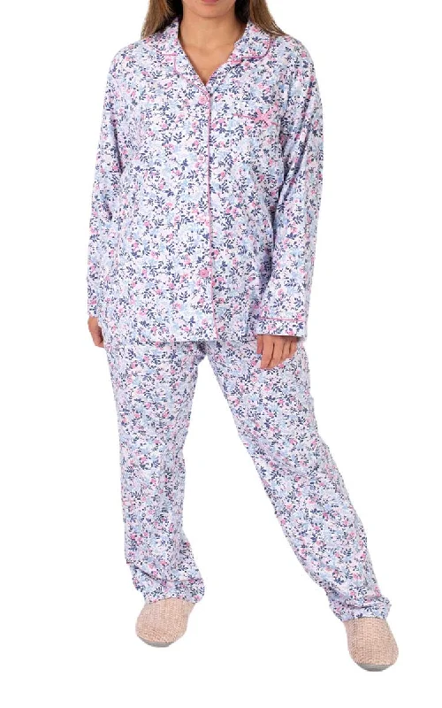 Schrank 100% Cotton Flannelette Pyjama in Pink Floral Print Brooke SK500B