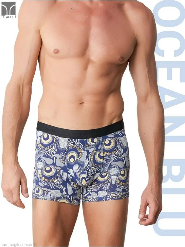 TANI Mens SilkTouch Contour Boxer Print Trunk 29080