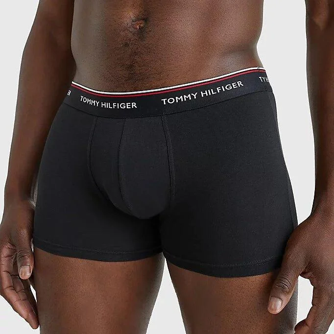 Tommy Hilfiger 3 Pack Signature Cotton Essentials Trunks - Grey Heather/Black/White