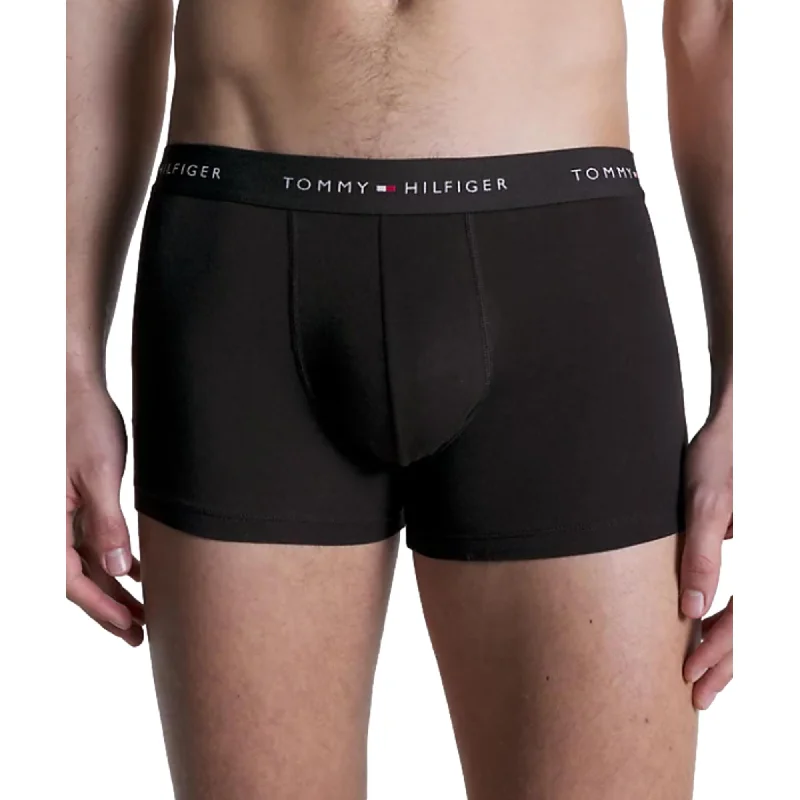 Tommy Hilfiger Signature Cotton Essential Waistband Trunk 3 Pack - Grey Heather/Black/White