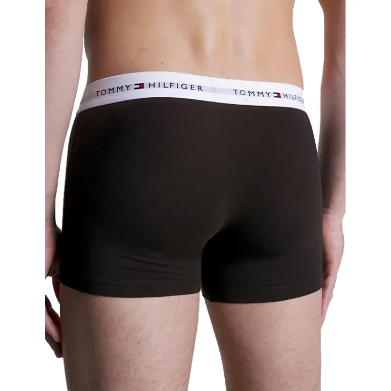 Tommy Hilfiger Signature Cotton Essential Waistband Trunk 3 Pack - Grey Heather/Black/White