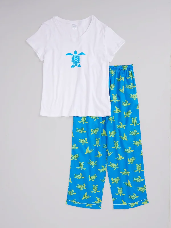 Turtle Tales Women's T-shirt PJ Set