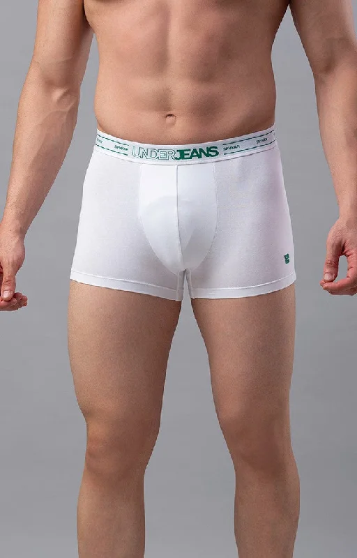 Underjeans by Spykar Men Premium Cotton Blend White Trunk - (Pack of 2)