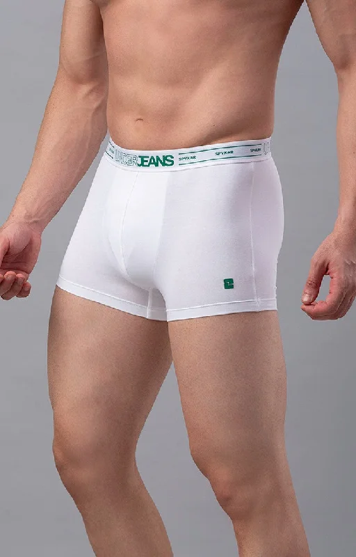 Underjeans by Spykar Men Premium Cotton Blend White Trunk - (Pack of 2)