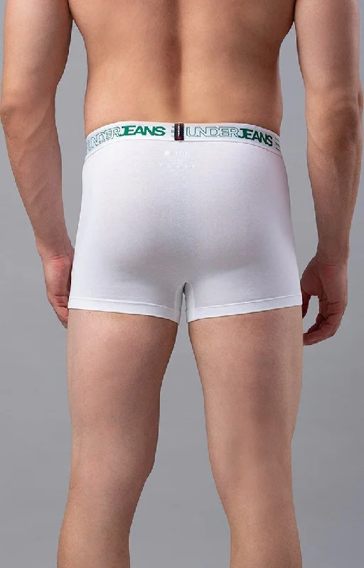 Underjeans by Spykar Men Premium Cotton Blend White Trunk - (Pack of 2)