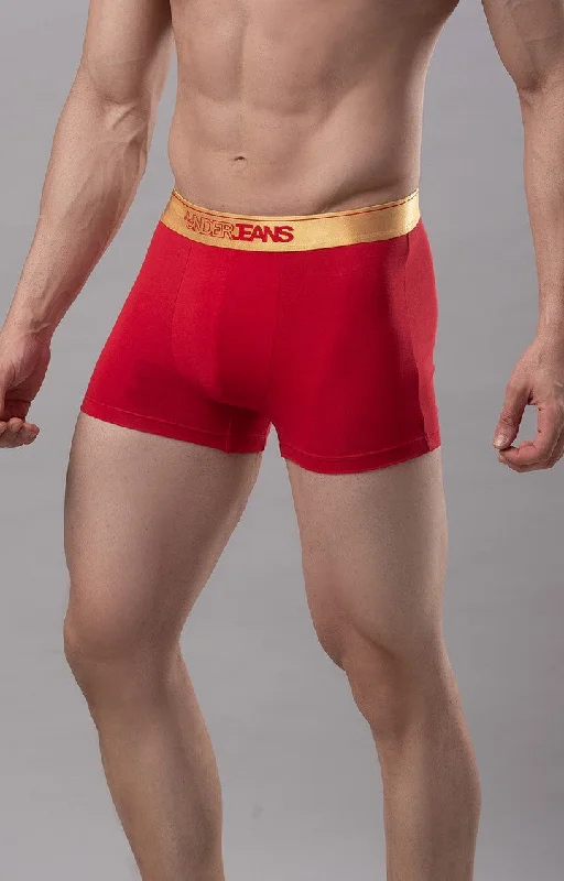 Underjeans by Spykar Men Premium Cotton Blend Red Trunk - (Pack of 2)