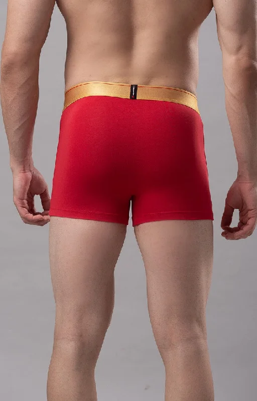 Underjeans by Spykar Men Premium Cotton Blend Red Trunk - (Pack of 2)