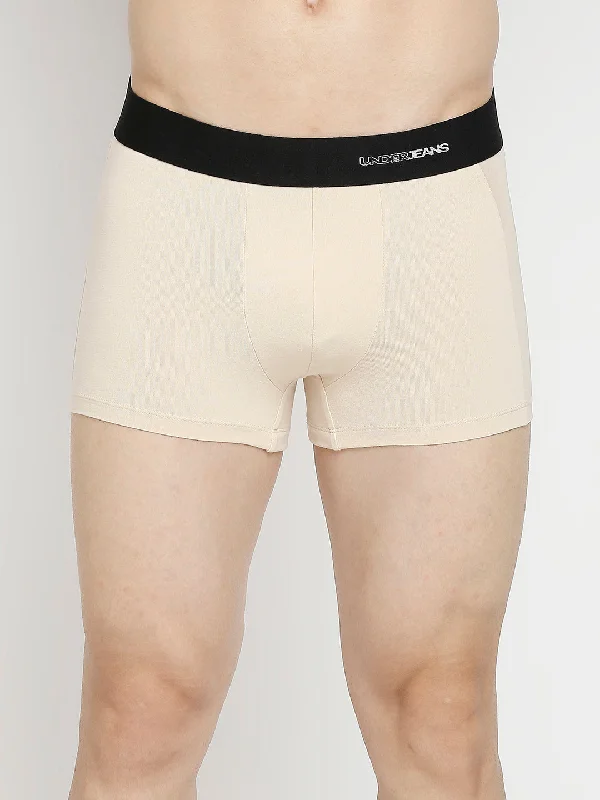 Men Premium Beige Cotton Blend Trunk- UnderJeans by Spykar